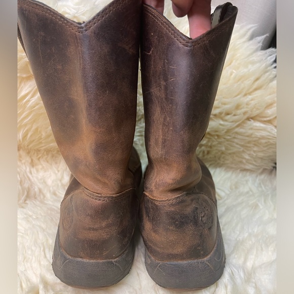 GEORGIA BOOTS 7” BROWN LEATHER PULL ON BOOTS KIDS SIZE 5.5 - Picture 2 of 7